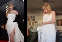 theindiaprint.com a woman hilariously recreates taylor swifts grammy dress with a bed sheet untitled