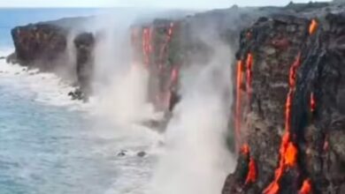 theindiaprint.com watch enthralling scene on hawaiis big island where lava meets the pacific ocean u