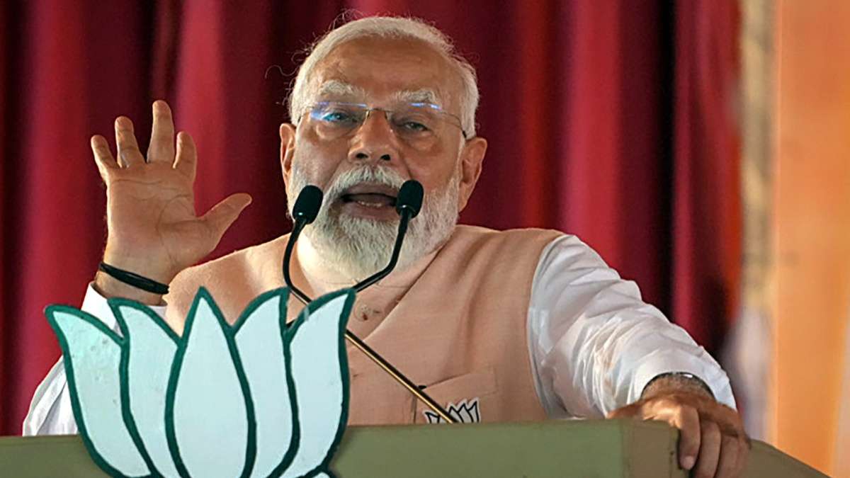 PM Modi claims he “grabbed poor people’s land” at the NDA rally in Jamui, aimed at the Lalu family